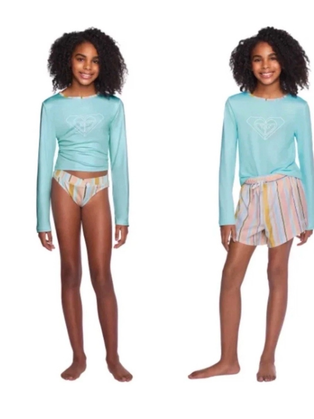 Roxy Girls' Mint Green Long Sleeve 3 piece swim set